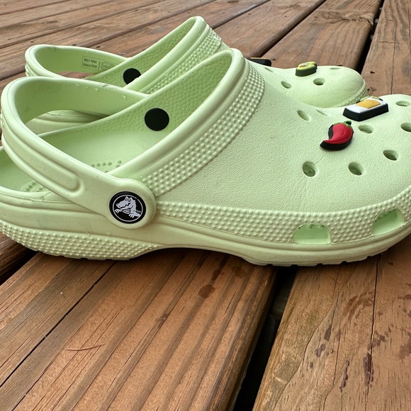 Light green Crocs w/ avocado and margarita jibbitz! - Picture 3 of 8